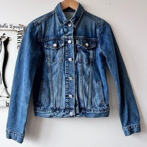 GAP Y2K Women’s Icon Saddle Blue Denim Jean Jacket Size XS